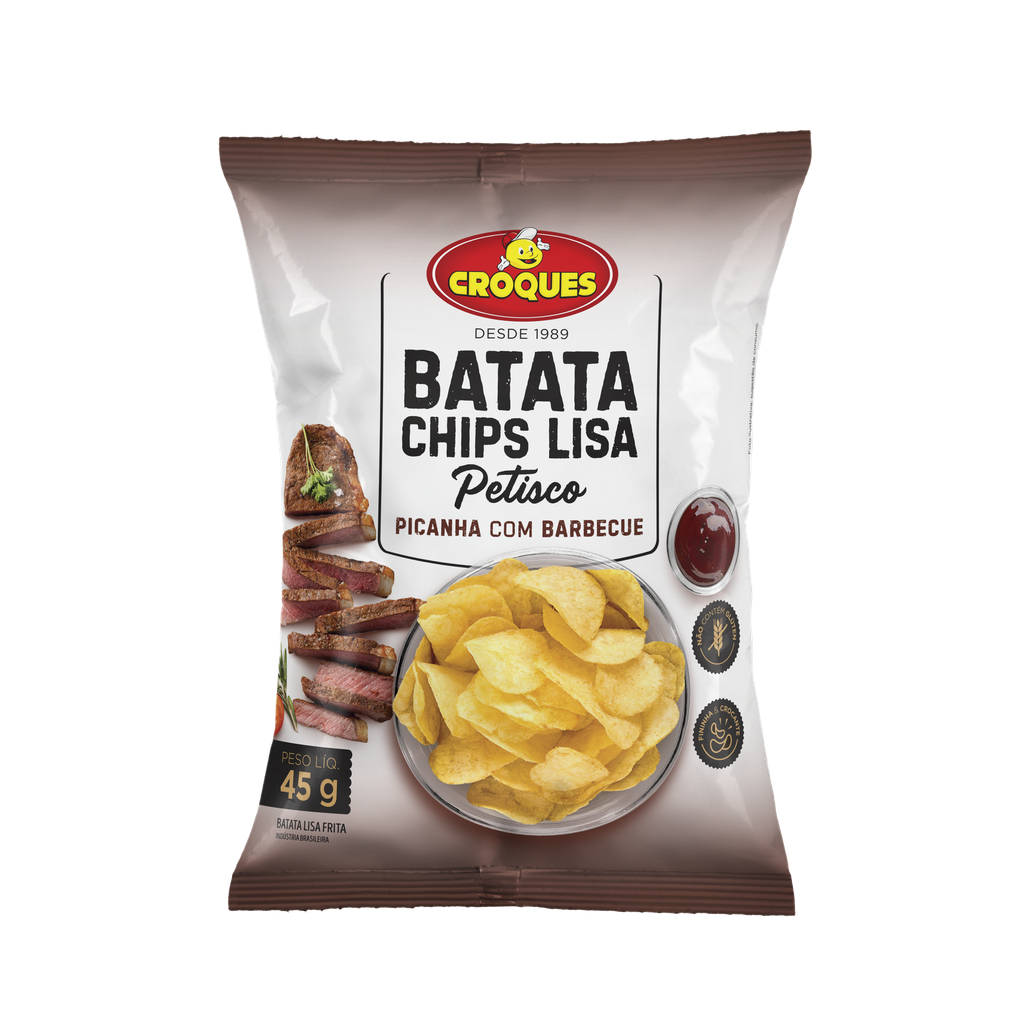 Batata Chips Lisa Croques Petisco Picanha com Barbecue 45 g